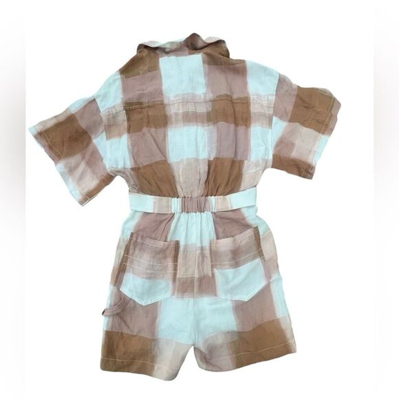 Jen's Pirate Booty Plaid Azzurra Romper In Roasted Pecan Fall Size Small NWOT - Picture 5 of 5